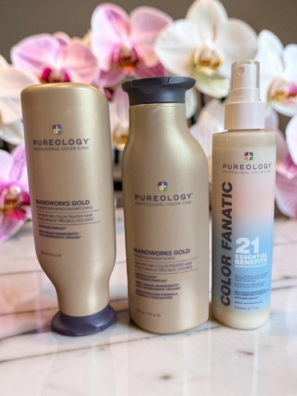 Pureology Nano Works GOLD Shampoo and Conditioner 9 oz & 21 Essential Benefits